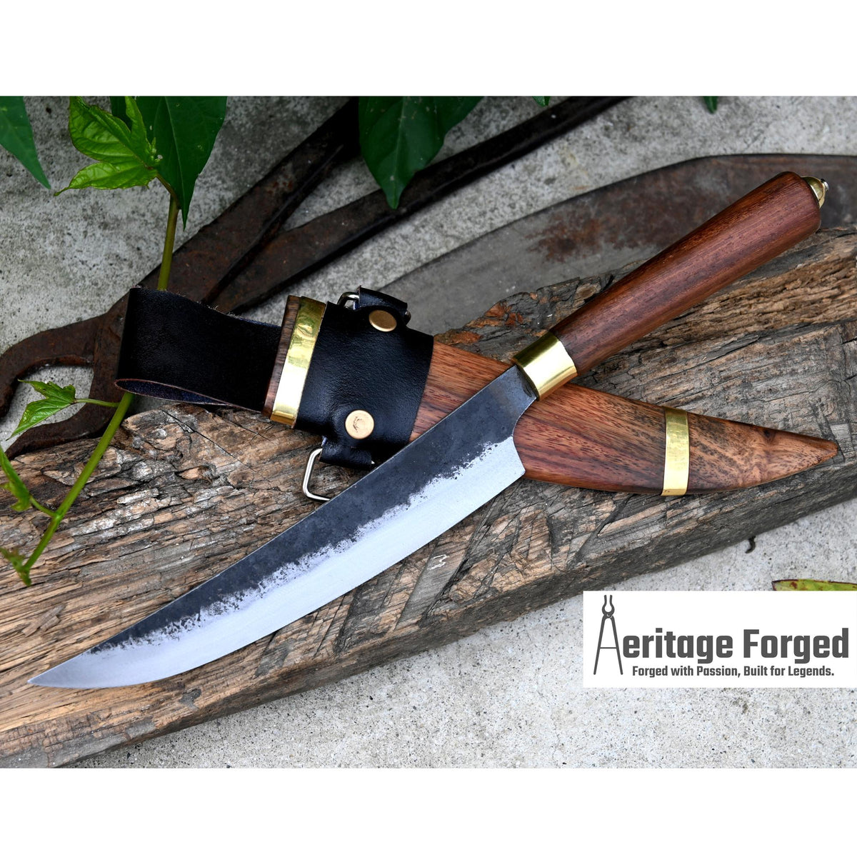 HUNTING KNIFE/7.5 inches long blade hunting knife/handmade knife/Leaf spring of truck/wooden Handle/Sharpen/Tempered/knife/knives