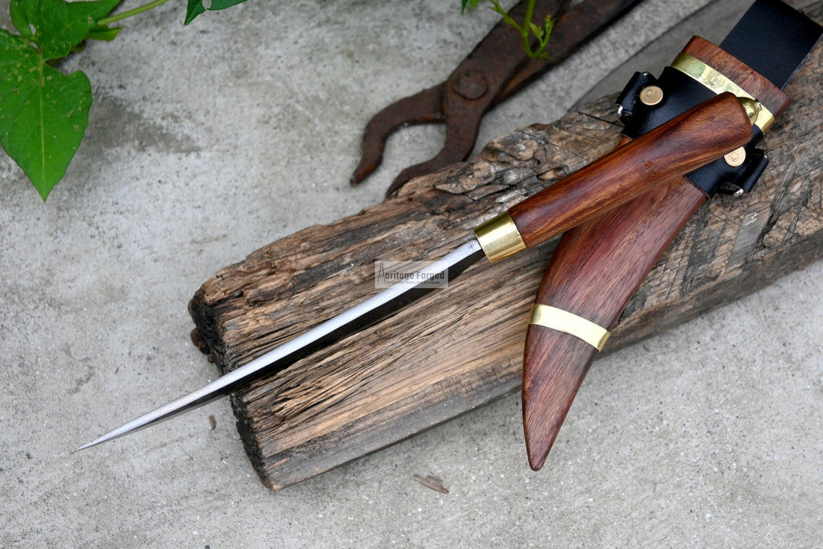 BUSHCRAFT KNIFE/Handmade hunting knife/camping knife/hand forged knife/full tang/wooden scabbard/sharpen/Tempered/Ready to use/working knife