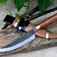 BUSHCRAFT KNIFE/Handmade hunting knife/camping knife/hand forged knife/full tang/wooden scabbard/sharpen/Tempered/Ready to use/working knife