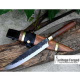 HUNTING KNIFE/Hand forged Bushcraft knife/Real working knife/handmade knife/Leaf spring of truck/wooden Handle/Sharpen/Tempered/knife/knives