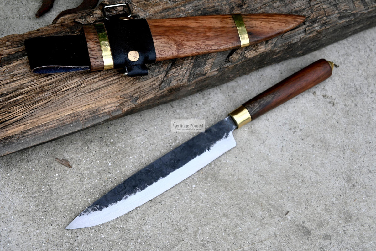 HUNTING KNIFE/Hand forged Bushcraft knife/Real working knife/handmade knife/Leaf spring of truck/wooden Handle/Sharpen/Tempered/knife/knives