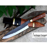 CHEF KNIFE / 10 inches long Blade / Hand forged hunting knife / jungle chef knife / Tempered / Sharpen/ Ready to use