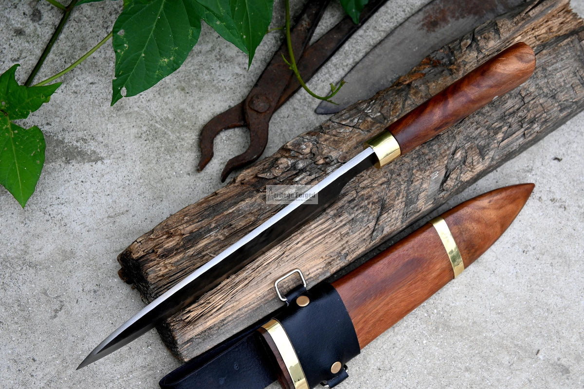 CHEF KNIFE / 10 inches long Blade / Hand forged hunting knife / jungle chef knife / Tempered / Sharpen/ Ready to use