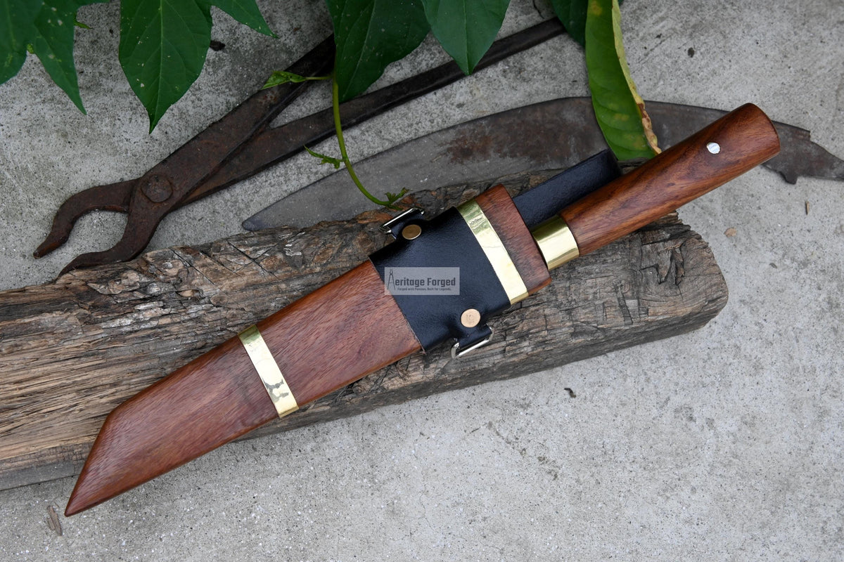 TANTO CHEF KNIFE / 10 inches long Blade / Hand forged hunting knife / jungle chef knife / Tempered / Sharpen/ Ready to use