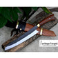 HUNTING CHEF KNIFE / 10 inches long Blade / Hand forged hunting knife / jungle chef knife / Tempered / Sharpen/ Ready to use