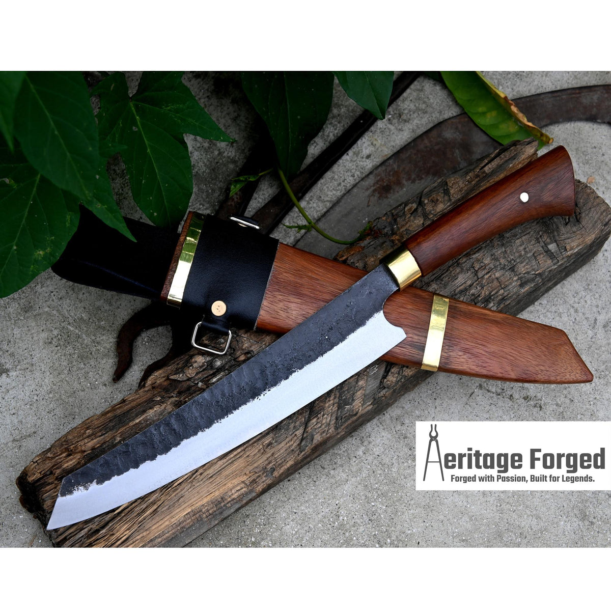 HUNTING CHEF KNIFE / 10 inches long Blade / Hand forged hunting knife / jungle chef knife / Tempered / Sharpen/ Ready to use