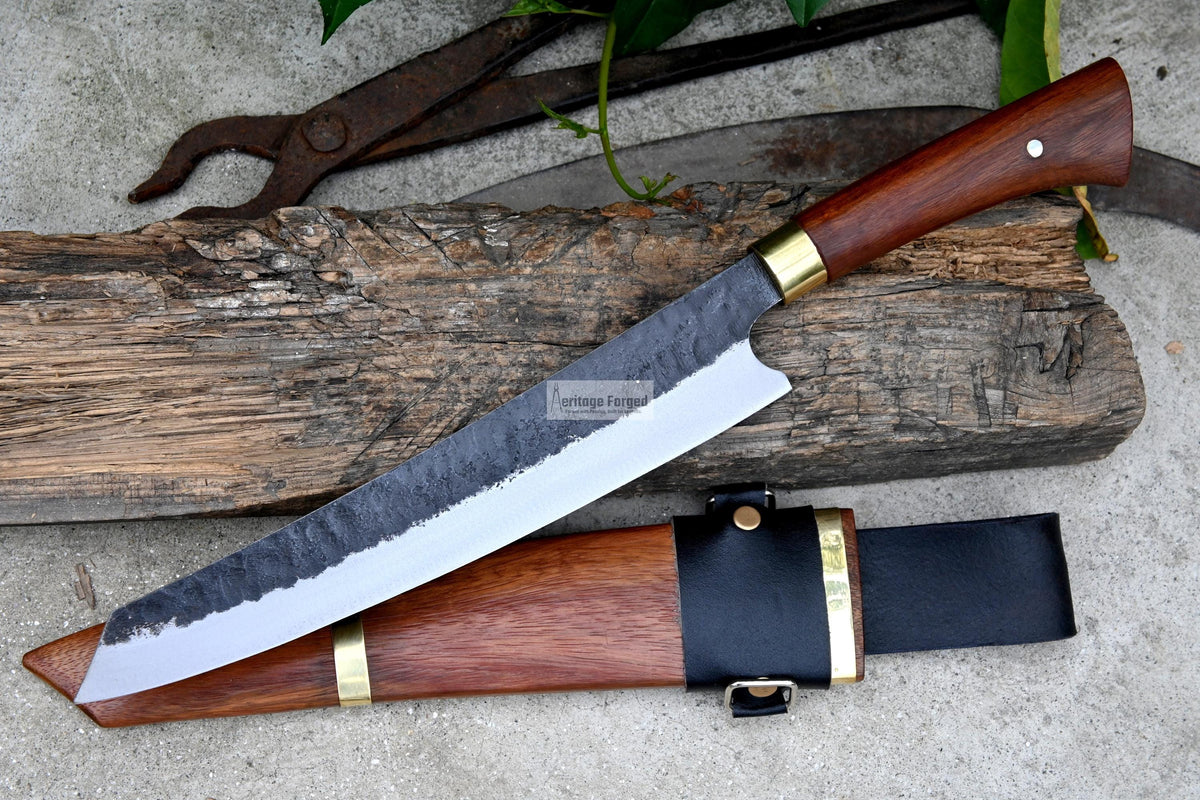 HUNTING CHEF KNIFE / 10 inches long Blade / Hand forged hunting knife / jungle chef knife / Tempered / Sharpen/ Ready to use