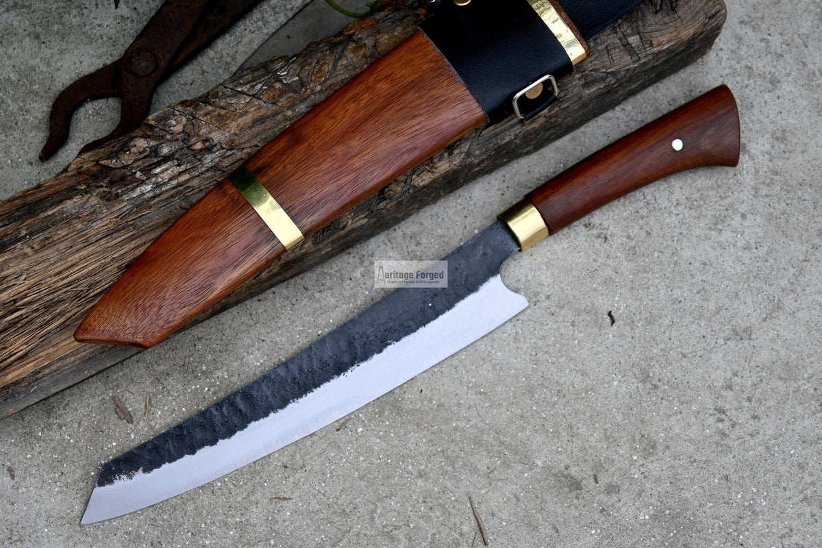 HUNTING CHEF KNIFE / 10 inches long Blade / Hand forged hunting knife / jungle chef knife / Tempered / Sharpen/ Ready to use