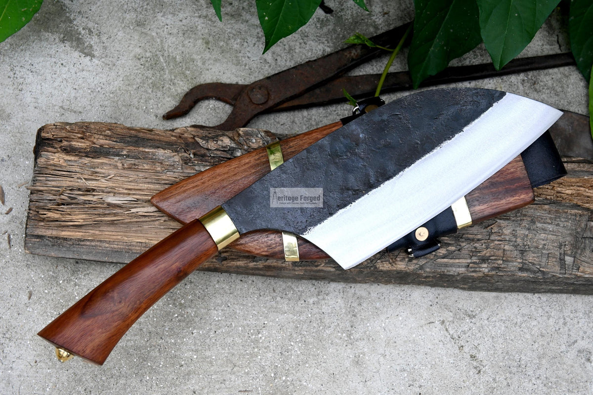 CHEF CLEAVER/Kitchen Chopper / 9 inches long Blade / Hand forged hunting knife / jungle chef knife / Tempered / Sharpen/ Ready to use