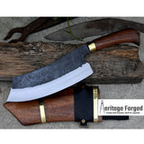 CHEF CLEAVER/ Kitchen Chopper / 10 inches long Blade / Hand forged hunting knife / jungle chef knife / Tempered / Sharpen/ Ready to use