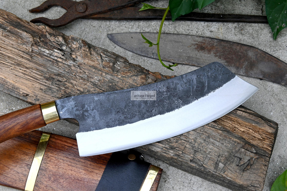 CHEF CLEAVER/ Kitchen Chopper / 10 inches long Blade / Hand forged hunting knife / jungle chef knife / Tempered / Sharpen/ Ready to use