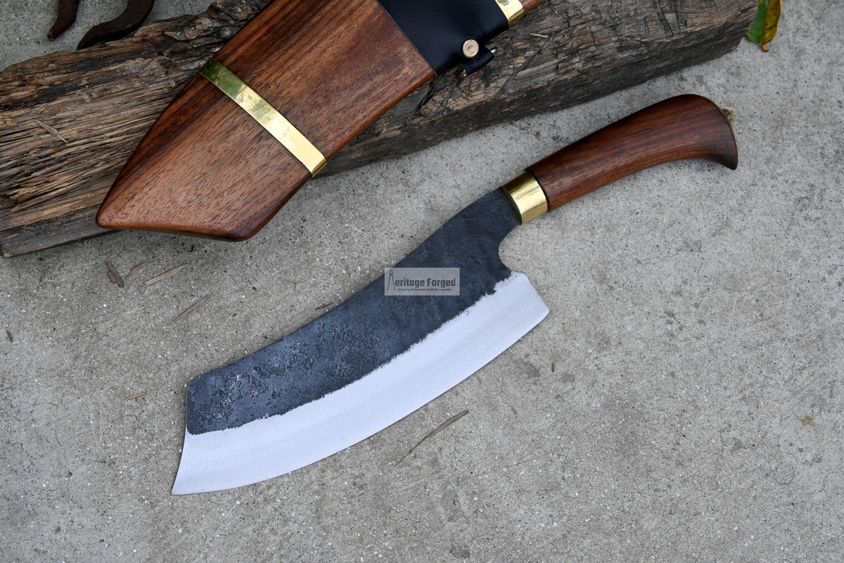 CHEF CLEAVER/ Kitchen Chopper / 10 inches long Blade / Hand forged hunting knife / jungle chef knife / Tempered / Sharpen/ Ready to use