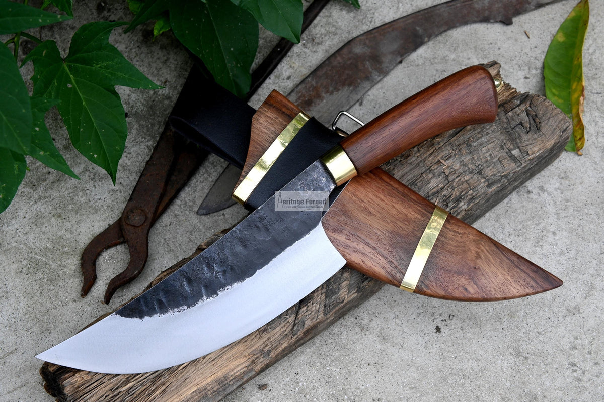 CHEF CLEAVER/ Kitchen Chopper / 10 inches long Blade / Hand forged hunting knife / jungle chef knife / Tempered / Sharpen/ Ready to use