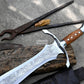 CELTIC LEAF SWORD / 21 inches Long Blade hand forged Sword/Leaf spring of truck/Flower pattern/Sharpen/Tempered/Ready to use/knife/knives