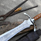 CELTIC LEAF SWORD / 21 inches Long Blade hand forged Sword/Leaf spring of truck/Flower pattern/Sharpen/Tempered/Ready to use/knife/knives