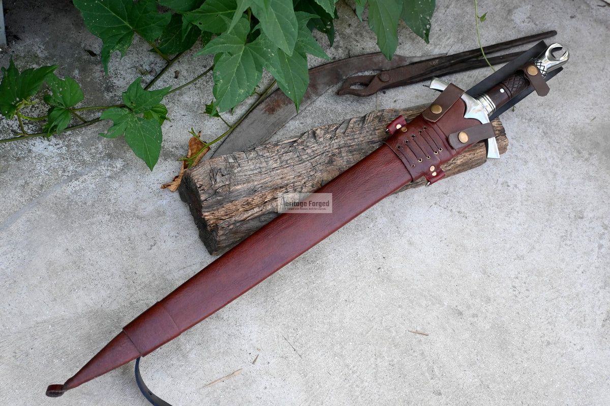 VIKING SWORD/22 inches Long Blade hand forged Sword/Leaf spring of truck/Rosewood Handle/Sharpen/Tempered/Ready to use/knife/knives