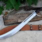 SCIMITAR MACHETE/21 inches Long Blade hand forged Sword/Leaf spring of truck/Rosewood Handle/Sharpen/Tempered/Ready to use/knife/knives