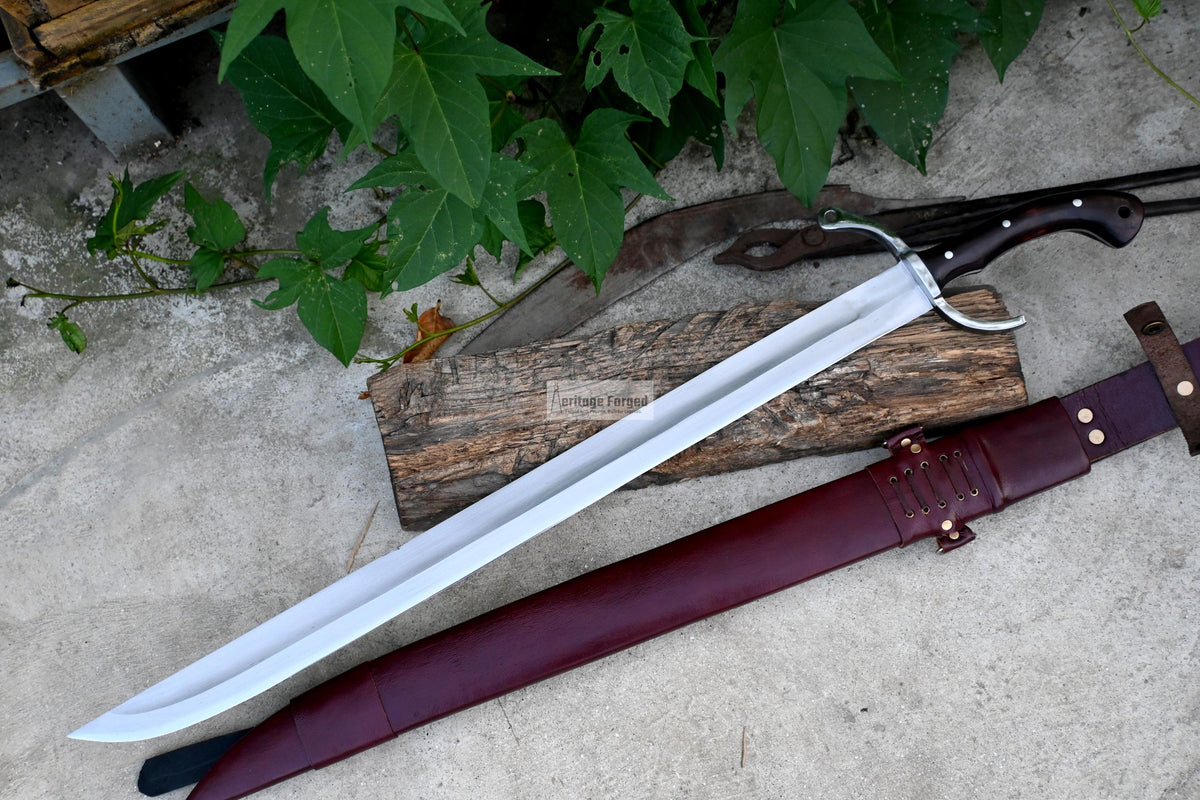SINGLE EDGE SWORD/24 inches Long Blade hand forged Sword/Leaf spring of truck/Rosewood Handle/Sharpen/Tempered/Ready to use/knife/knives