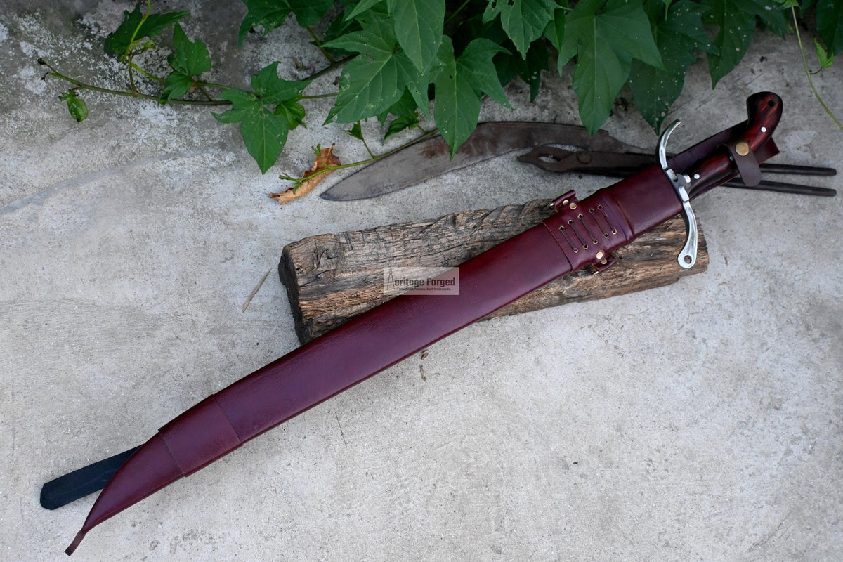 SINGLE EDGE SWORD/24 inches Long Blade hand forged Sword/Leaf spring of truck/Rosewood Handle/Sharpen/Tempered/Ready to use/knife/knives