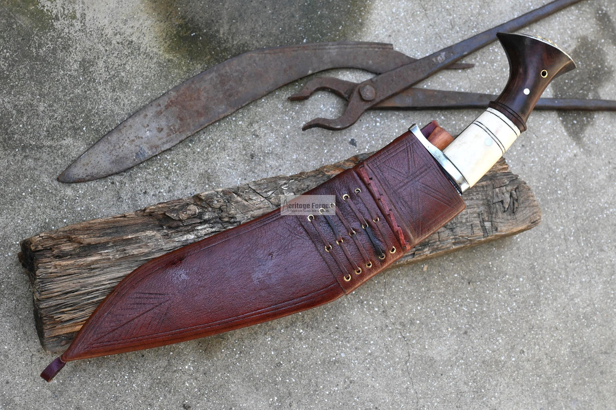 CHIRRA KHUKURI / Large kukri Machete/ 13 inches Long Blade Heavy duties machete/ Full tang/ Leaf spring of truck/ Tempered/Sharpen/Working
