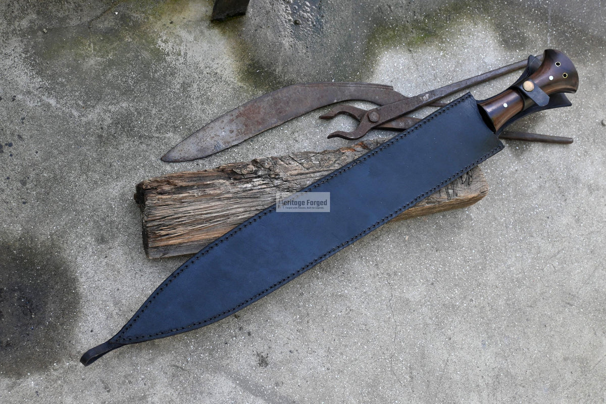 CELTIC LEAF SWORD / 21 inches Long Blade hand forged Sword/Leaf spring of truck/Rosewood Handle/Sharpen/Tempered/Flower pattern Etched sword