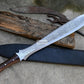 CELTIC LEAF SWORD / 21 inches Long Blade hand forged Sword/Leaf spring of truck/Rosewood Handle/Sharpen/Tempered/Flower pattern Etched sword