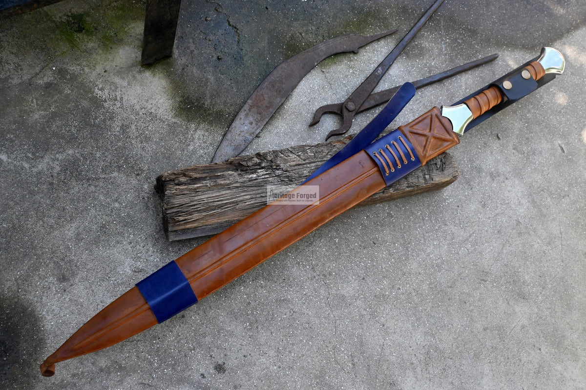 SPIT SWORD/Handmade sword sword /24 inches Long Blade machete/ Full tang/ Leaf spring of truck/ Tempered/Sharpen/Working/sword