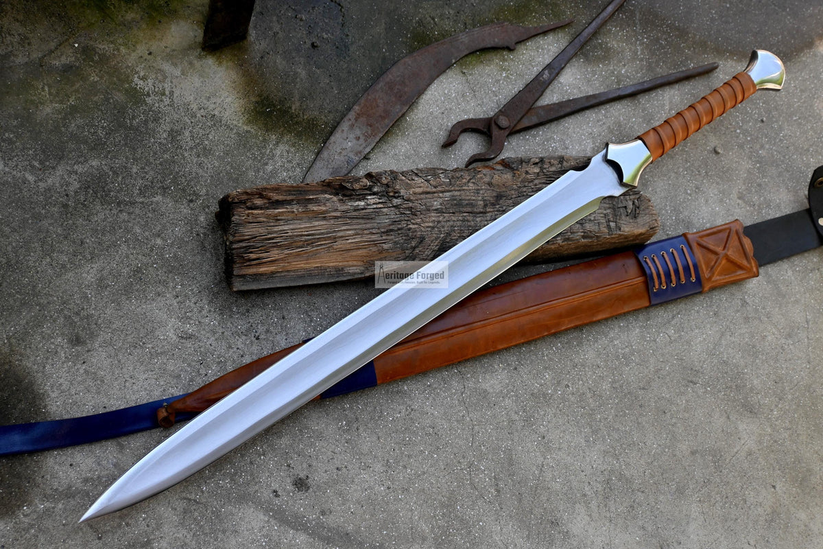 SPIT SWORD/Handmade sword sword /24 inches Long Blade machete/ Full tang/ Leaf spring of truck/ Tempered/Sharpen/Working/sword