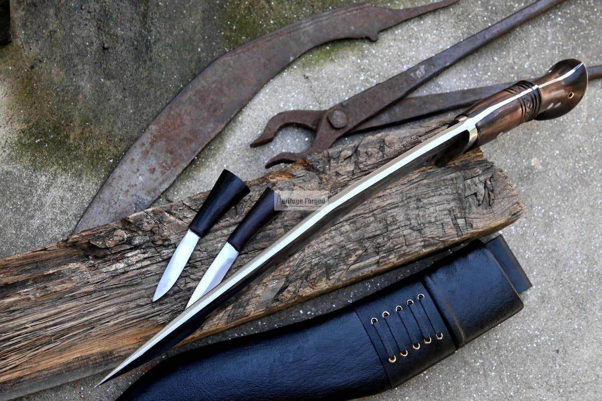 TRADITIONAL KHUKURI / kukri Machete/ 13 inches Long Blade Heavy duties machete/ Full tang/ Leaf spring of truck/ Tempered/Sharpen/Working