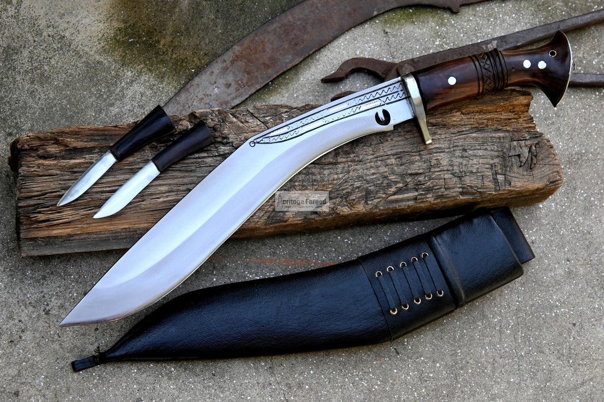TRADITIONAL KHUKURI / kukri Machete/ 13 inches Long Blade Heavy duties machete/ Full tang/ Leaf spring of truck/ Tempered/Sharpen/Working