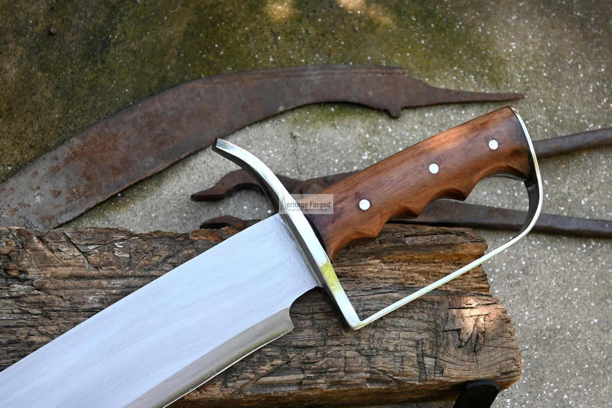BOWIE KNIFE / 12 inches long Blade / Hand forged Bowie knife / Made from Leaf spring of truck / Tempered / Sharpen/ Ready to use