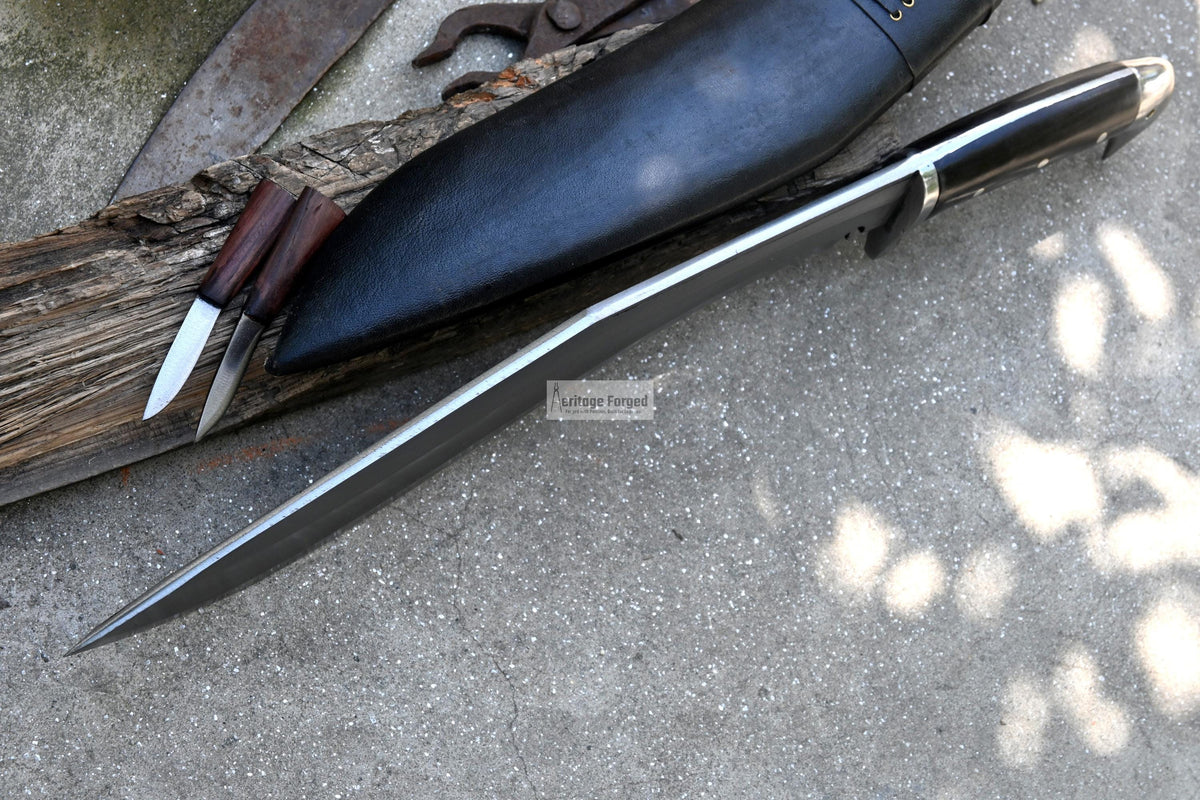 LARGE KHUKURI / Large kukri Machete/ 16 inches Long Blade Heavy machete/ Full tang/ Leaf spring of truck/ Tempered/Sharpen/Working