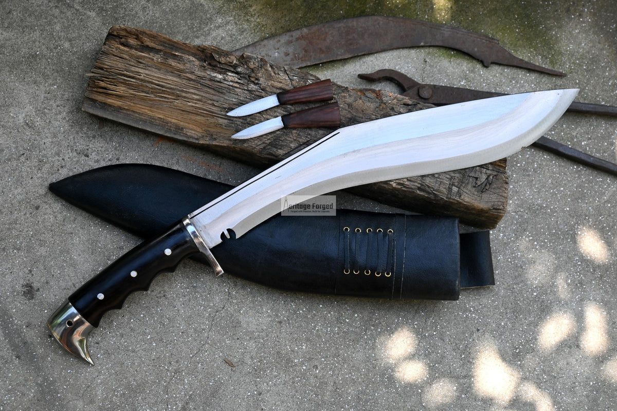 LARGE KHUKURI / Large kukri Machete/ 16 inches Long Blade Heavy machete/ Full tang/ Leaf spring of truck/ Tempered/Sharpen/Working