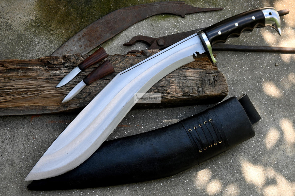 LARGE KHUKURI / Large kukri Machete/ 16 inches Long Blade Heavy machete/ Full tang/ Leaf spring of truck/ Tempered/Sharpen/Working