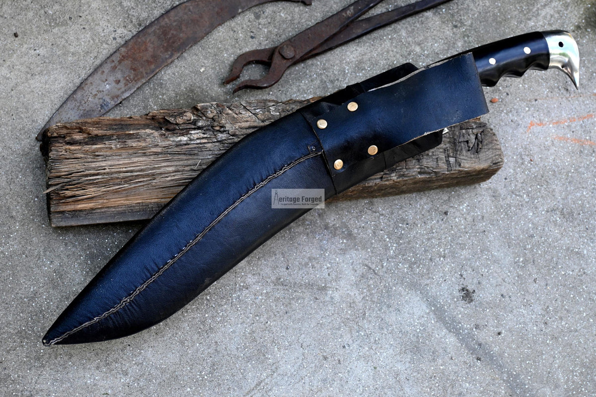 LARGE KHUKURI / Large kukri Machete/ 16 inches Long Blade Heavy machete/ Full tang/ Leaf spring of truck/ Tempered/Sharpen/Working
