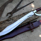 SCIMITAR SWORD/18 inches Long Blade hand forged Sword/Leaf spring of truck/Rosewood Handle/Sharpen/Tempered/Ready to use/knife/knives
