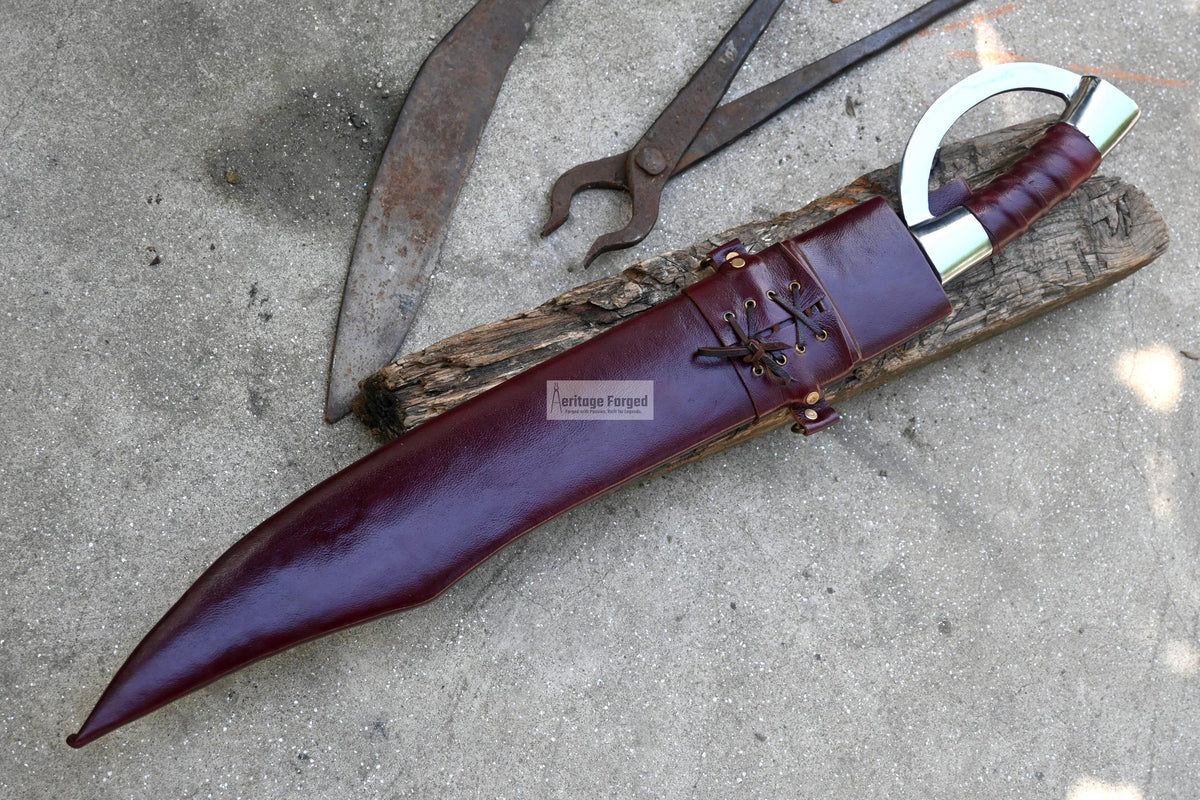 SCIMITAR SWORD/18 inches Long Blade hand forged Sword/Leaf spring of truck/Rosewood Handle/Sharpen/Tempered/Ready to use/knife/knives
