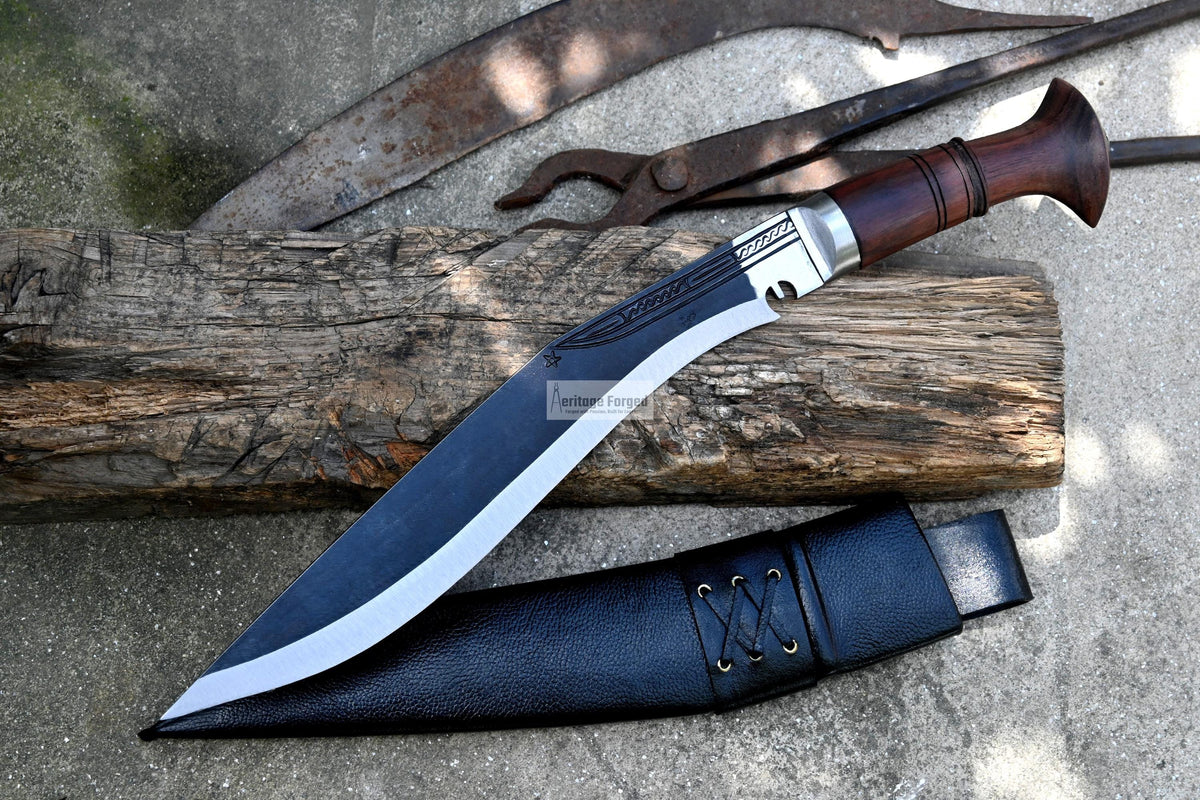 SIRUPATE KHUKURI / kukri Machete/ 12 inches Long Blade most famous kukri/ Full tang/ Leaf spring of truck/ Tempered/Sharpen/Working kukri