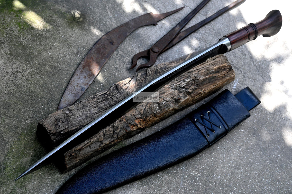 LARGE FARMER KHUKURI / Large kukri Machete/ 18 inches Long Blade Heavy machete/ Full tang/ Leaf spring of truck/ Tempered/Sharpen/Working