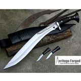CHEETLANGE KHUKURI / Large kukri Machete/ 16 inches Long Blade Heavy machete/ Full tang/ Leaf spring of truck/ Tempered/Sharpen/Working