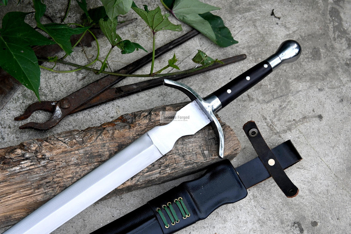 VIKING SWORD/25 inches Long Blade hand forged Sword/Leaf spring of truck/Rosewood Handle/Sharpen/Tempered/Ready to use/knife/knives