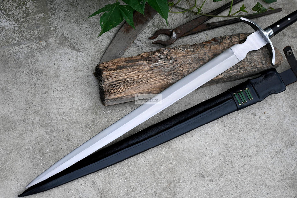 VIKING SWORD/25 inches Long Blade hand forged Sword/Leaf spring of truck/Rosewood Handle/Sharpen/Tempered/Ready to use/knife/knives