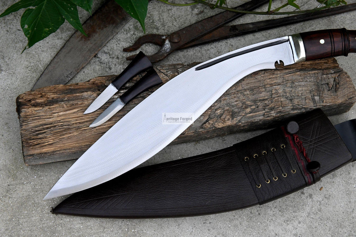 HISTORICAL KHUKURI / kukri Machete/ 14 inches Long Blade Heavy duties machete/ Full tang/ Leaf spring of truck/ Tempered/Sharpen/Working