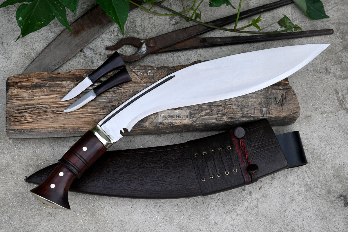 HISTORICAL KHUKURI / kukri Machete/ 14 inches Long Blade Heavy duties machete/ Full tang/ Leaf spring of truck/ Tempered/Sharpen/Working