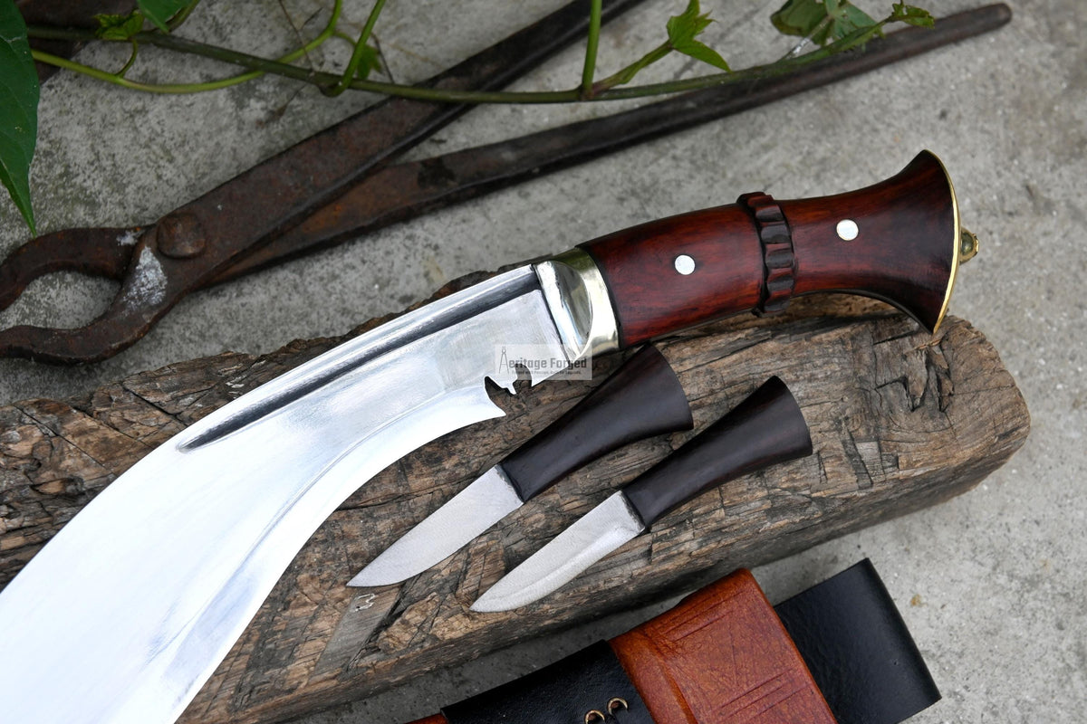 TRADITIONAL KHUKURI / kukri Machete/ 10 inches Long Blade real working khukuri/ Full tang/ Leaf spring of truck/ Tempered/Sharpen/ kukri