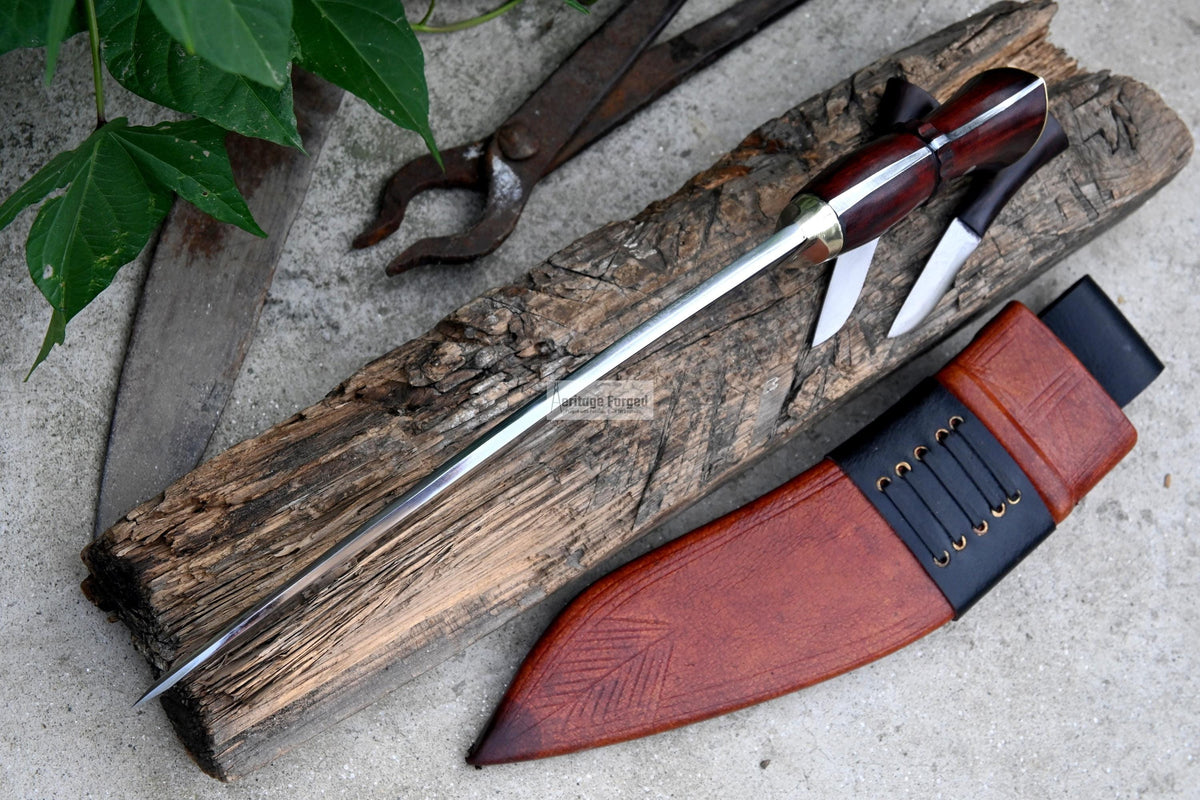 TRADITIONAL KHUKURI / kukri Machete/ 10 inches Long Blade real working khukuri/ Full tang/ Leaf spring of truck/ Tempered/Sharpen/ kukri