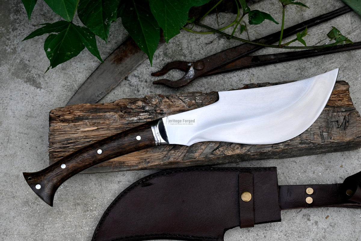 AXE BOWIE KNIFE / 10 inches long Blade / Hand forged Bowie knife / Made from Leaf spring of truck / Tempered / Sharpen/ Ready to use