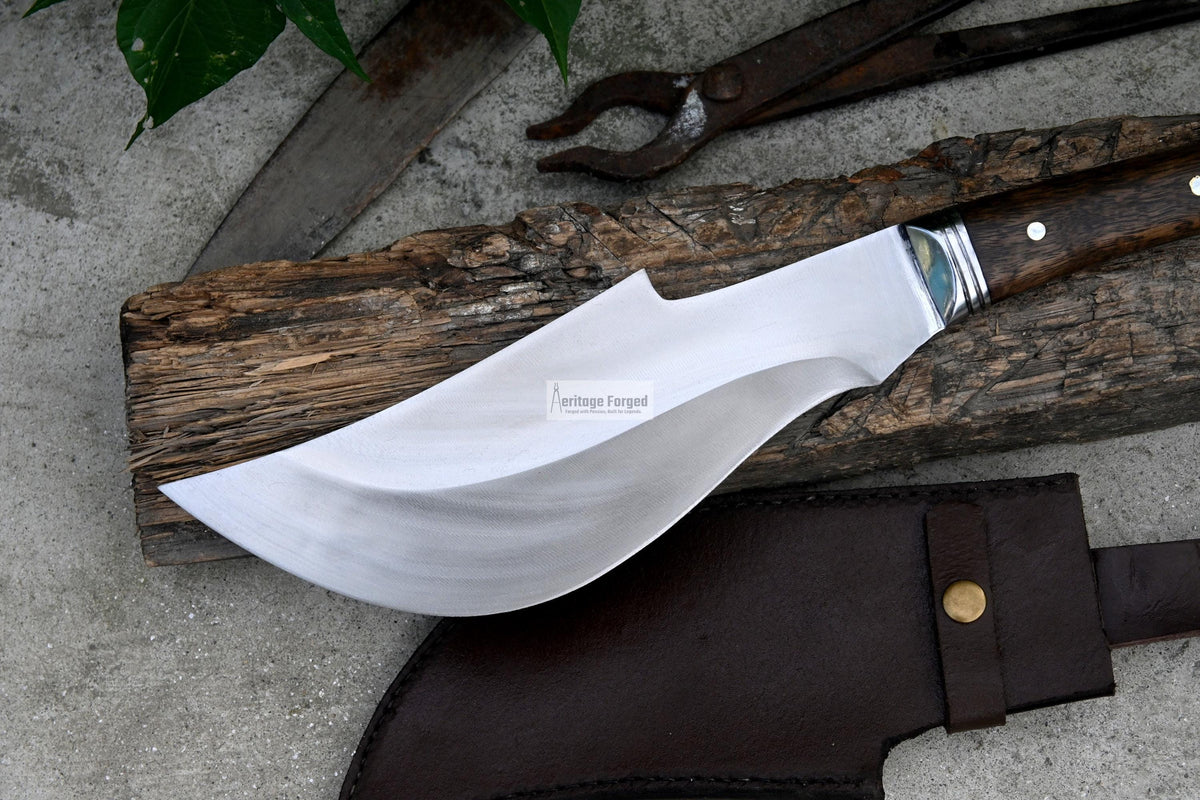 AXE BOWIE KNIFE / 10 inches long Blade / Hand forged Bowie knife / Made from Leaf spring of truck / Tempered / Sharpen/ Ready to use