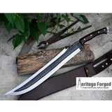 JUNGLE MACHETE / Large Jungle Clever/19 inches Long Blade Heavy duties machete/ Full tang/ Leaf spring of truck/ Tempered/Sharpen/Working