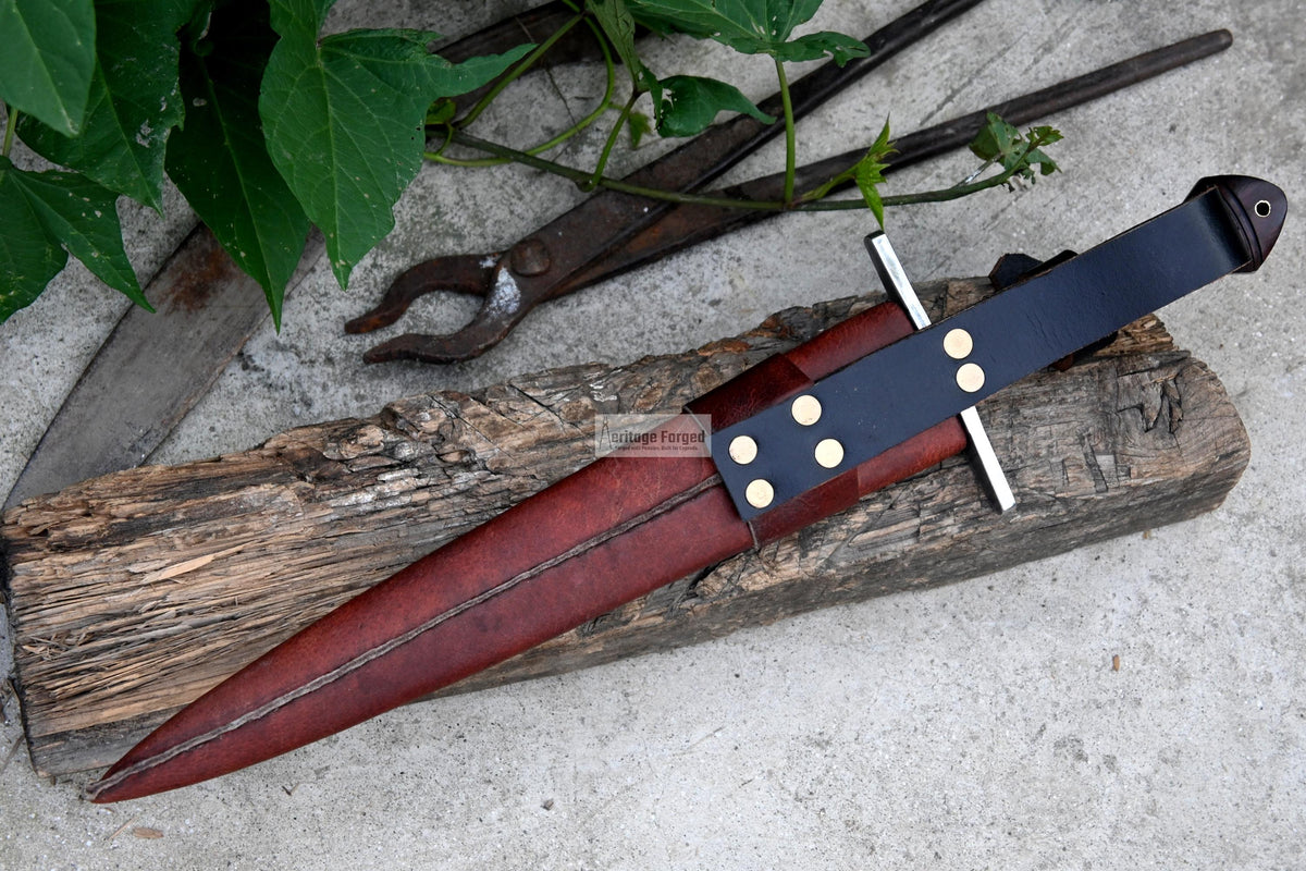 VIKING DAGGER/12 inches Long Blade hand forged Dagger/Leaf spring of truck/Rosewood Handle/Sharpen/Tempered/Ready to use/knife/knives